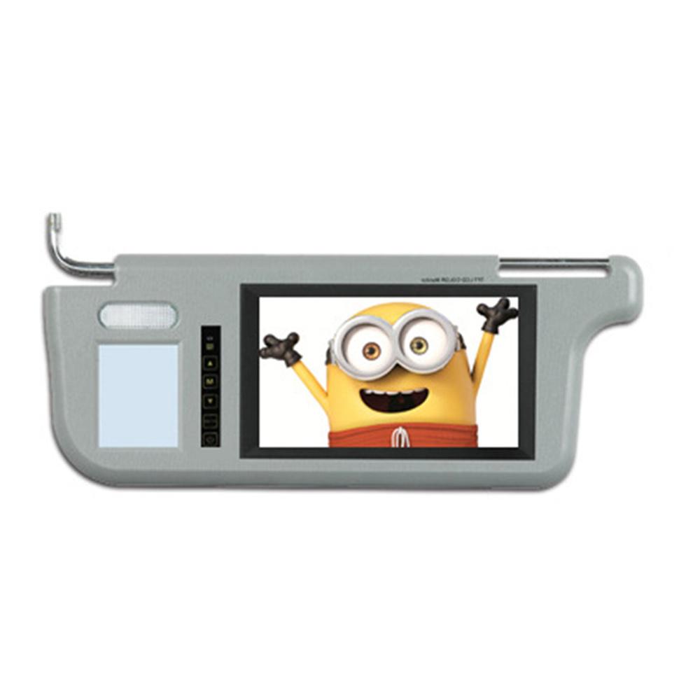 7" Car 2 Channel Video Sunvisor Rear View Mirror Screen Lcd Monitor For DVD/VCD/
