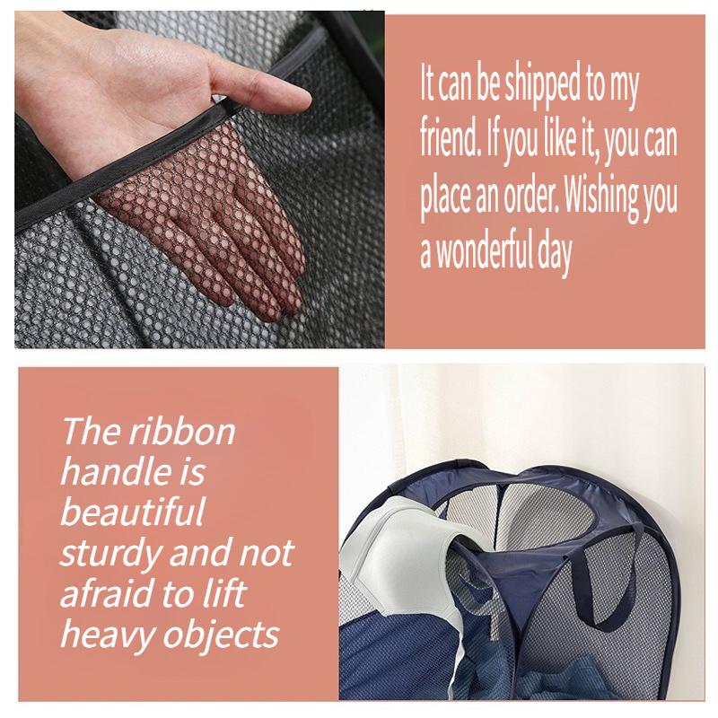 Household Dirty Clothes Basket Foldable Bathroom Laundry Basket Convenient Dirty Clothes Storage Basket Saves Space