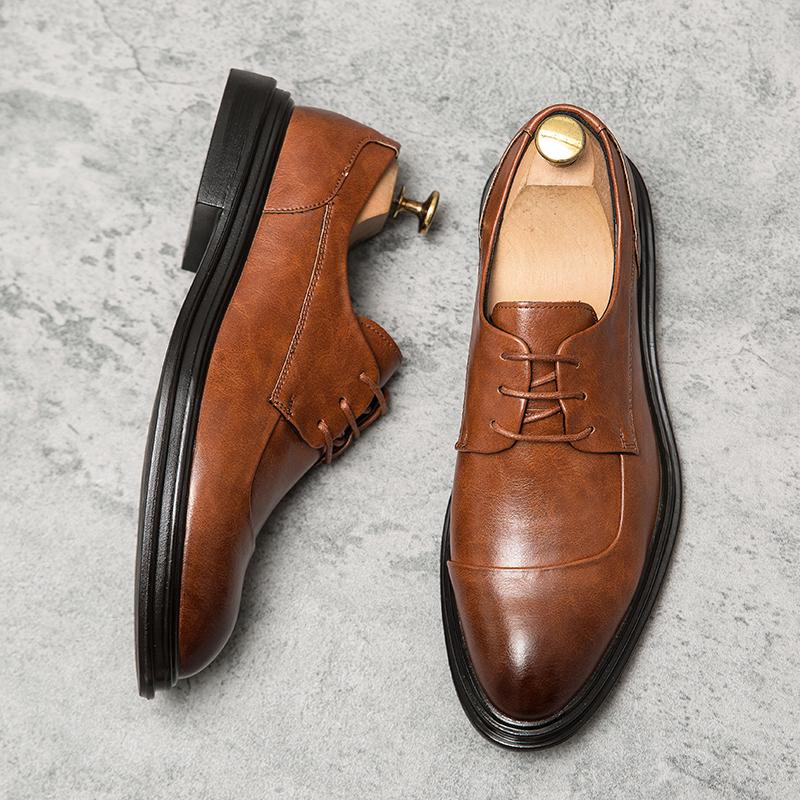 Formale Herrenschuhe im europäischen Stil, atmungsaktive, spitze Schuhe aus Leder, Oxford-Schuhe für Herren, Größe 37–45