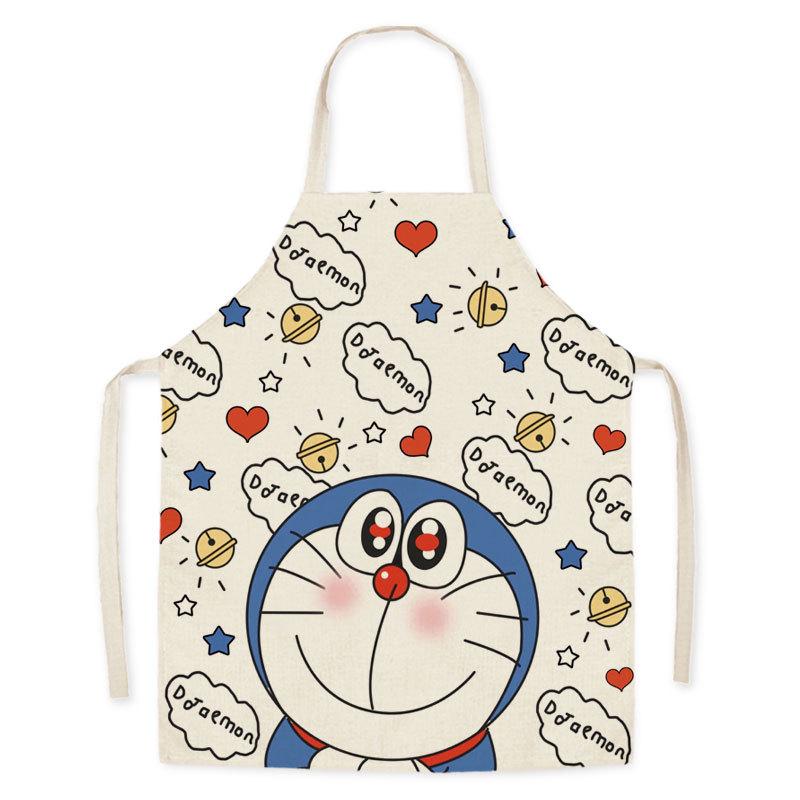 Doraemon Cartoon Cute Apron for Home Kitchen, Supermarket, Catering, Milk Tea Shop Workwear