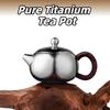 200ml Pure Titanium Xishi Tea Pot Lightweight Antibacterial Tea Set for Home Camping Travel Preserving Freshness Business Gifts