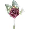 Anstecker Blumen Künstlich Weiße Rosen Seide Elfenbein Corsage Knopfloch Trauzeugen Anstecker für Herren Hochzeitszubehör