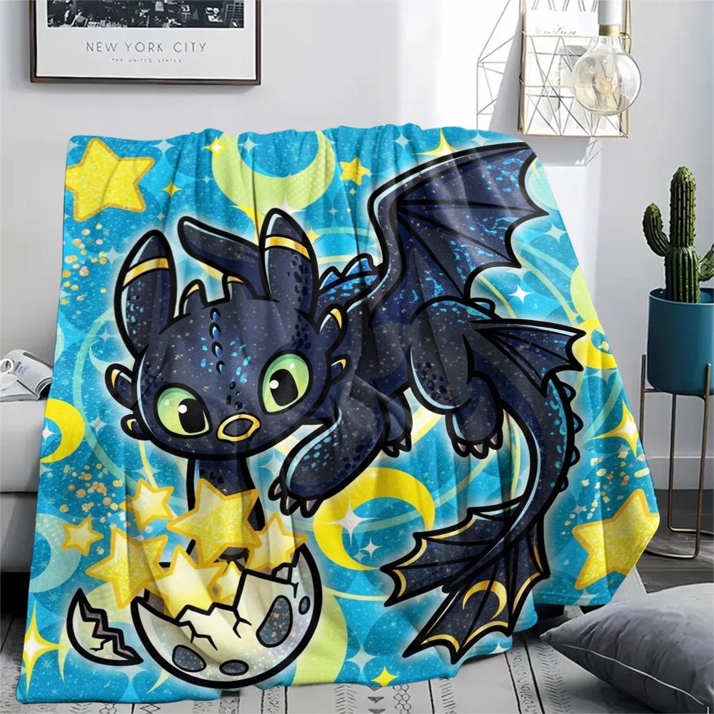 

Toothless Night Fury Print Flannel Blanket, Ultra Soft High Quality All Seasons Warm Throw, Home Decor Cozy Blanket, Perfect Christmas Gift 80cm x 120cm