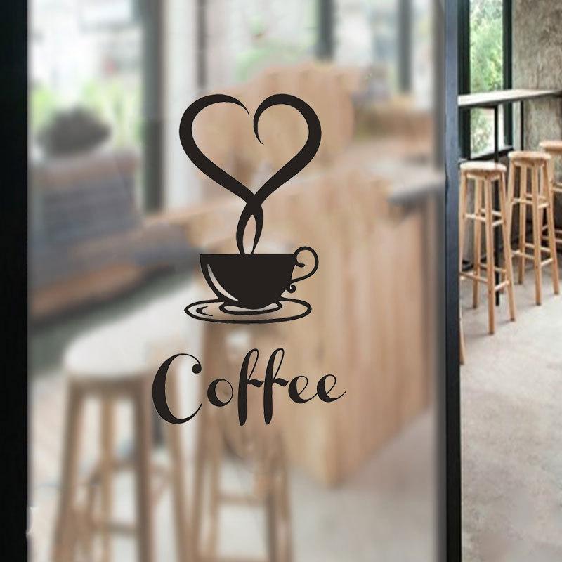 Coffee Wall Sticker Shop Restaurant Background Decor Decals Home Decorations Kitchen Removable Vinyl Wall Decorative Cafe Poster