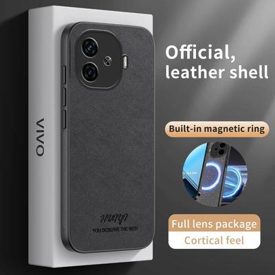 Kožené pouzdro na telefon pro vivo iQOO Z9 Turbo Z7i U3 U3X iQOO 12 11 Pro 11s Neo Neo9s Pro Magnetický držák do auta Silikonový kryt na telefon