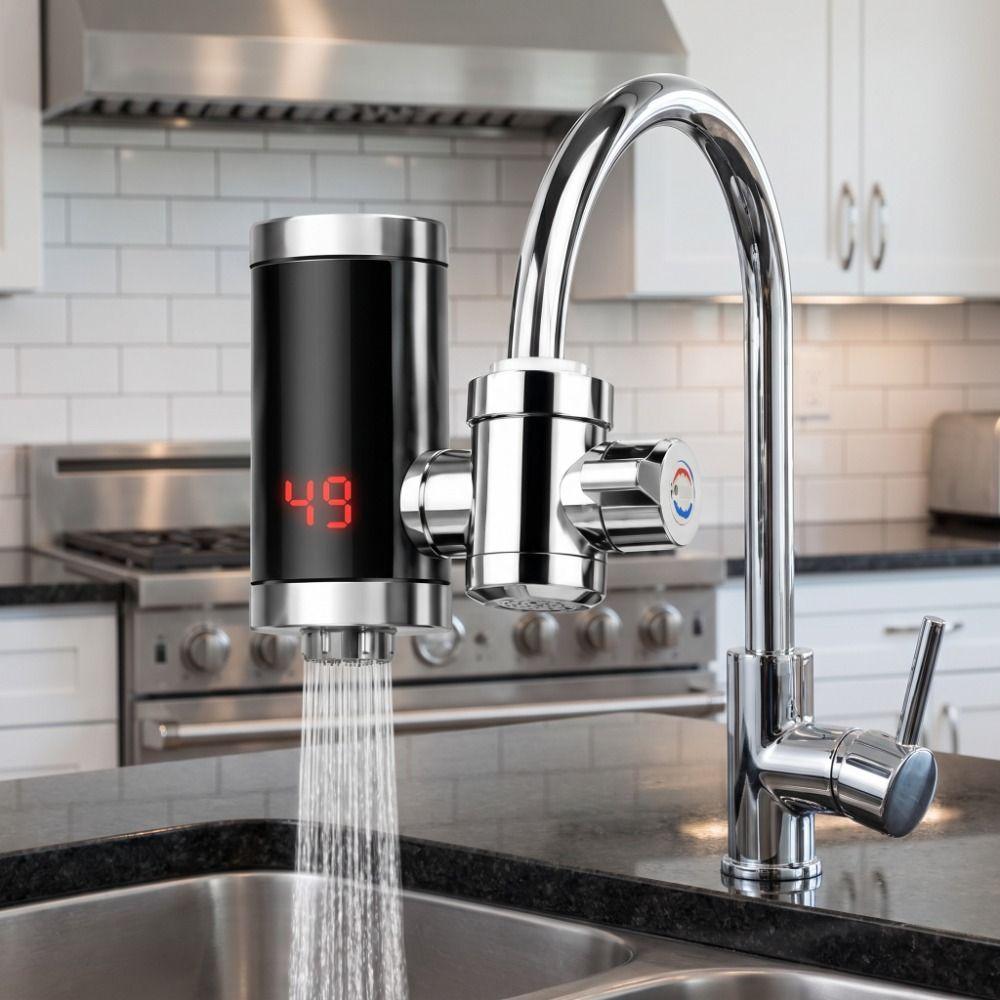 Temperature Display Tankless Heaters Digital Display Heating Faucet Bathroom
