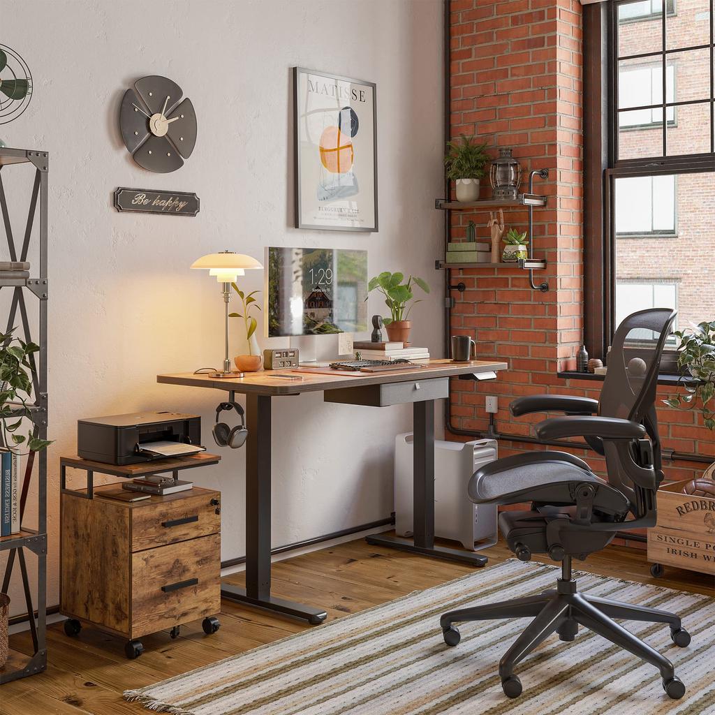 CubiCubi File Cabinet Size Printer Stand 2 Tiers Brown A4/Letter