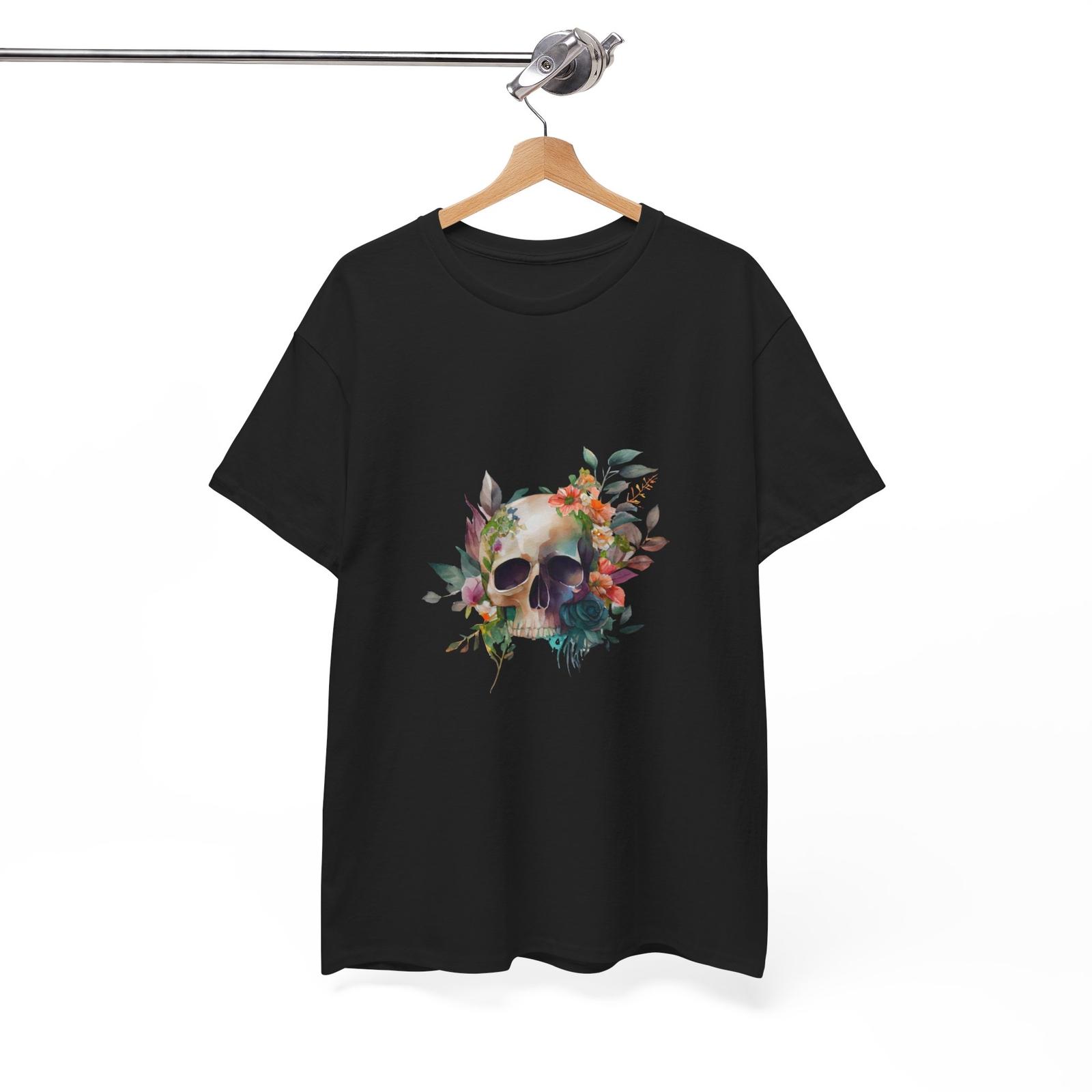 Unisex crew neck cotton skull printed regular fit retro t-shirt S разноцветный