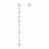 Monaco METEORITES/Six-pointed Star Asymmetrical Crystal-set Diamond Shines Fashionable Luxury Niche 925 Silver Earrings for Women AE11523OX