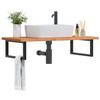 VidaXL Wall-mounted Vanity Shelf Steel and Solid Beech Wood, Floating Vanity Shelf, Vanity Shelf To Place 3302441