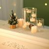 Glass Hurricane Candle Holder for Tea Light,Clear Cylinder Pillar Candle Holder for Wedding Parties Table Centerpiece Decoration