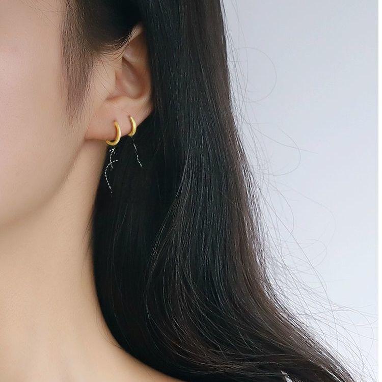 2023 Japanese-Korean Fashion: 925 Pure Silver Smooth Circle Earrings