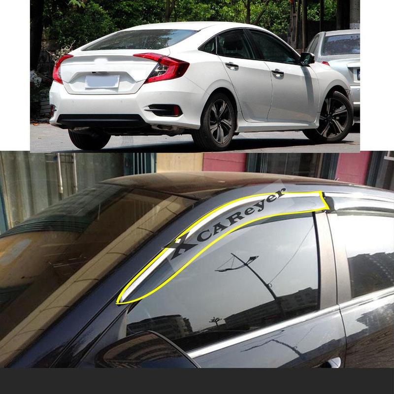 For Honda Civic 10th Sedan 2016-2017 2018    Car Sticker Plastic Window Glass Wind Visor Rain/Sun Guard Vent