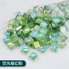 100g Mixed Mosaic Pieces Assorted Color Square Glitter Glass Mosaic Tiles for DIY Crafts Supplies Blue Purple Green Arte