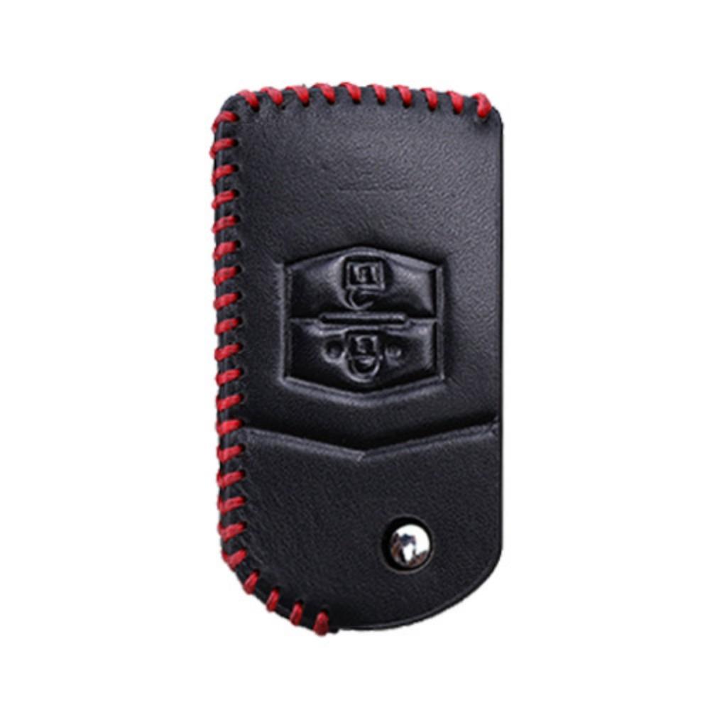 Leather Folding Car Key Fob Shell Cover Case Bag Protection For Mazda 2 Demio 3 5 6 CX7 CX9 RX8 MX5 Flip Remote Holder Protector