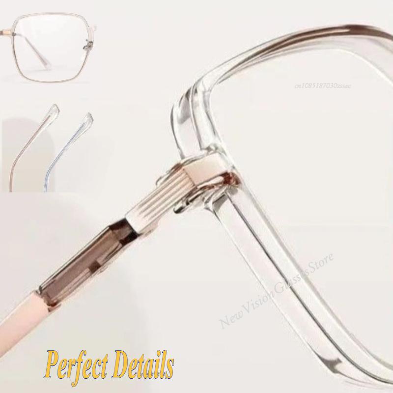 Trendy Fashionable Reading Glasses Women Anti Blue Light Presbyopia Eyewear High-Definition Unisex Transparent Frame Eyeglasses