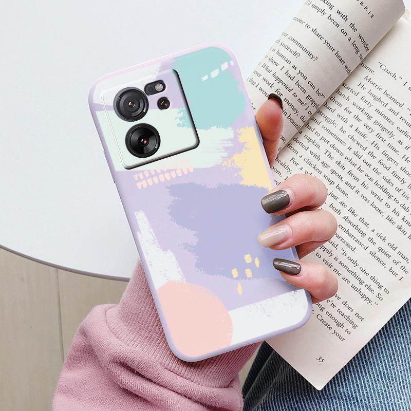 Cute Cat Case For Xiaomi 13T Pro Silicone Soft Back Cover Lovely Cartoon Painted Capa Shell For Xiaomi 13T Fundas 13tpro Coque