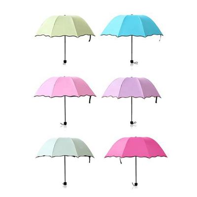 Beautiful Water Flowering Umbrella 3 Folding Umbrella Outdoor Travel Parasol Sun Protections