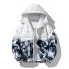 Winter New White Duck Down Jacket Gradually Change Contrasting Colors Couple Ruffian Handsome Hooded Warm Cold Resistance Thickened Outside