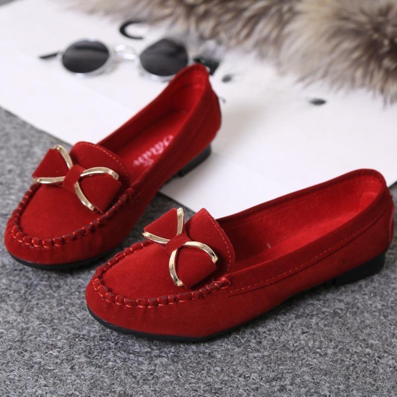 

Spring Peas Shoes Flat-heeled Flat Shoes Casual Single Shoes Bow Women s Shoes Driving Work Shoes 41 бордовий