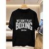 [Camiseta de Boxe BOXRAW] Camiseta de Boxe Masculina BOXRAW - We Don't Play Boxing Estampa nas Costas - 100% Y2K Streetwear Camisa para Treino na Academia - Corte Solto Manga Curta
