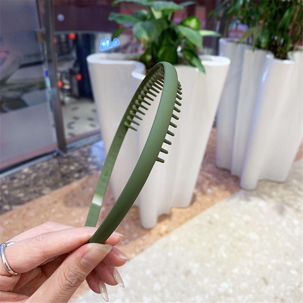 Hair Accessories Solid Color Matte Headband Non-slip Toothed Hair Band