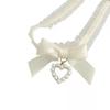 Women's Cute Collar Lolitas Handmade Vintage Lace Heart Choker For Women Gothic Bow Knot Necklace Girls Uniform Accessories