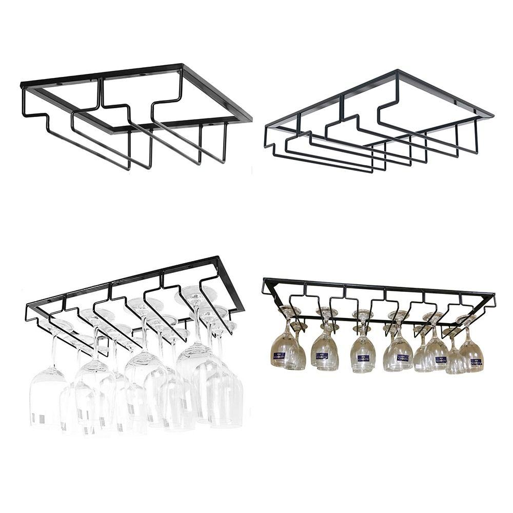 Black Wall Hanging Wine Glass Holder Iron Art Goblet Storage Rack  Glass Display