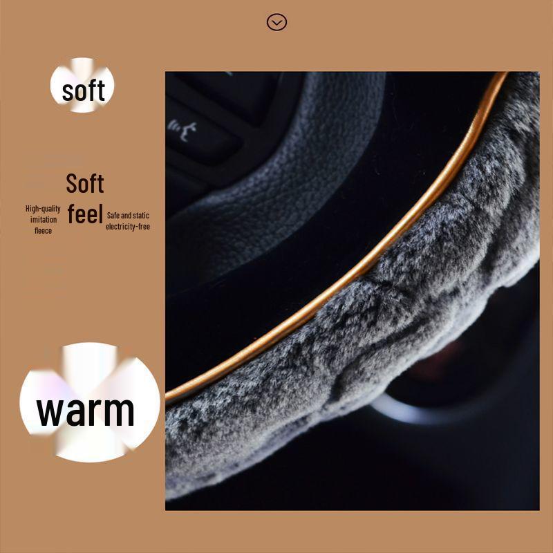 Plush Winter Steering Wheel Cover for Buick Envision, Excelle, Verano, LaCrosse, Regal, and GL8 (6-Spoke)