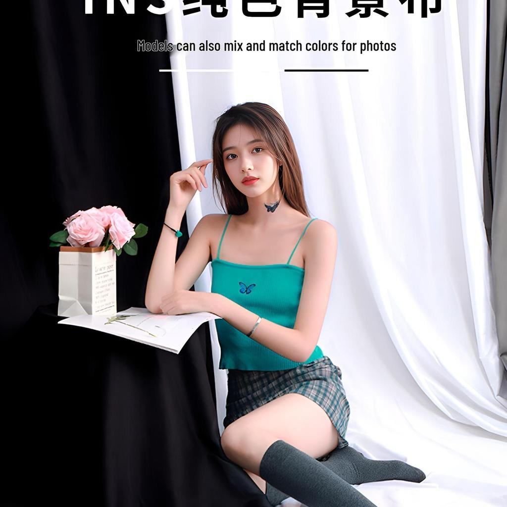 Tela de Fondo Fotográfico Gruesa en Blanco y Negro para Estudio y Sesiones de Retrato