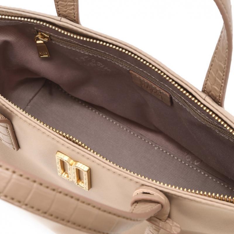 DakS Ivory Crocodile Cowhide Nylon Tote Bag S Dcba6e060p1