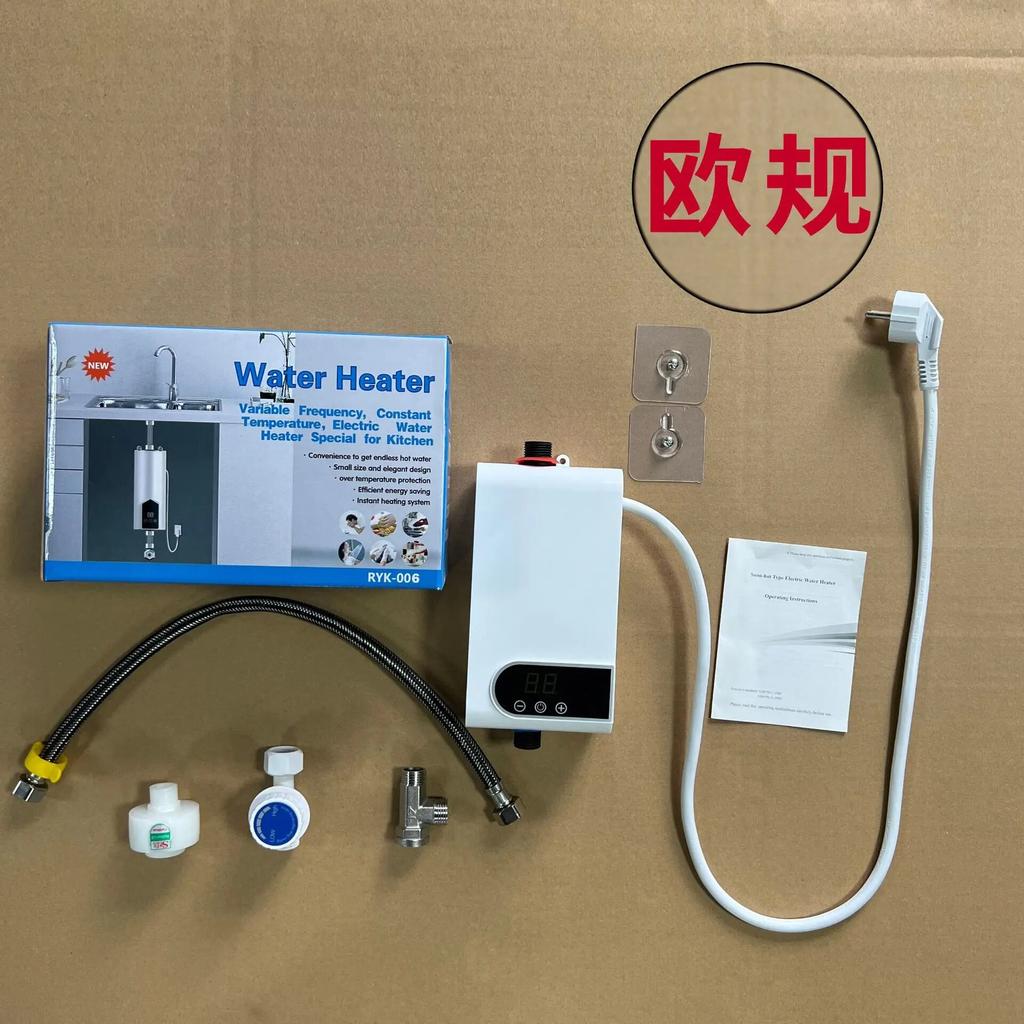 5500W Newest Water Heater Instant Water Heater Tankless Instantaneous Faucet Tap Kitchen Hot Water Crane LED Digital EU Plug