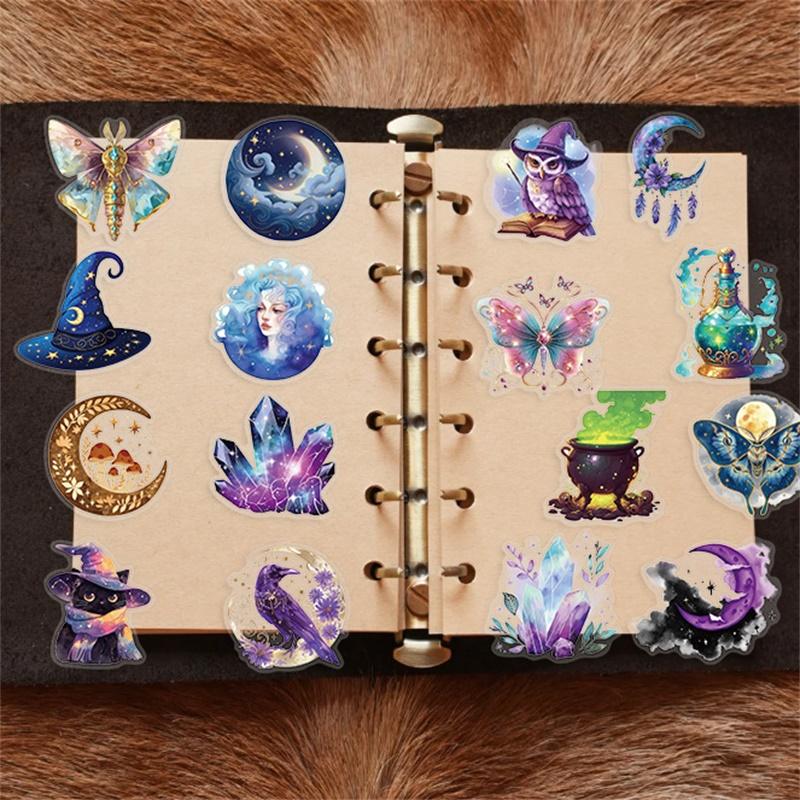 50PCS Cartoon Magic World PET Sticker Aesthetic Transparent Decoration Scrapbooking DIY Hand Accounting Supplies