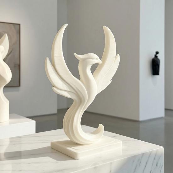 3D Geprinte Feniks Figuur Modern Minimalistisch Abstract Feniks Beeld Sculptuur Bureau Decoratie voor Huis Kantoor Woonkamer