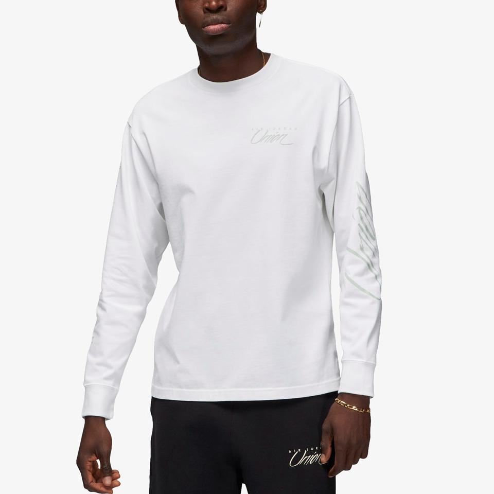 Air Jordan X Union Long-Sleeve T-Shirt White/Grey Haze Unisex Tops DV7341-100