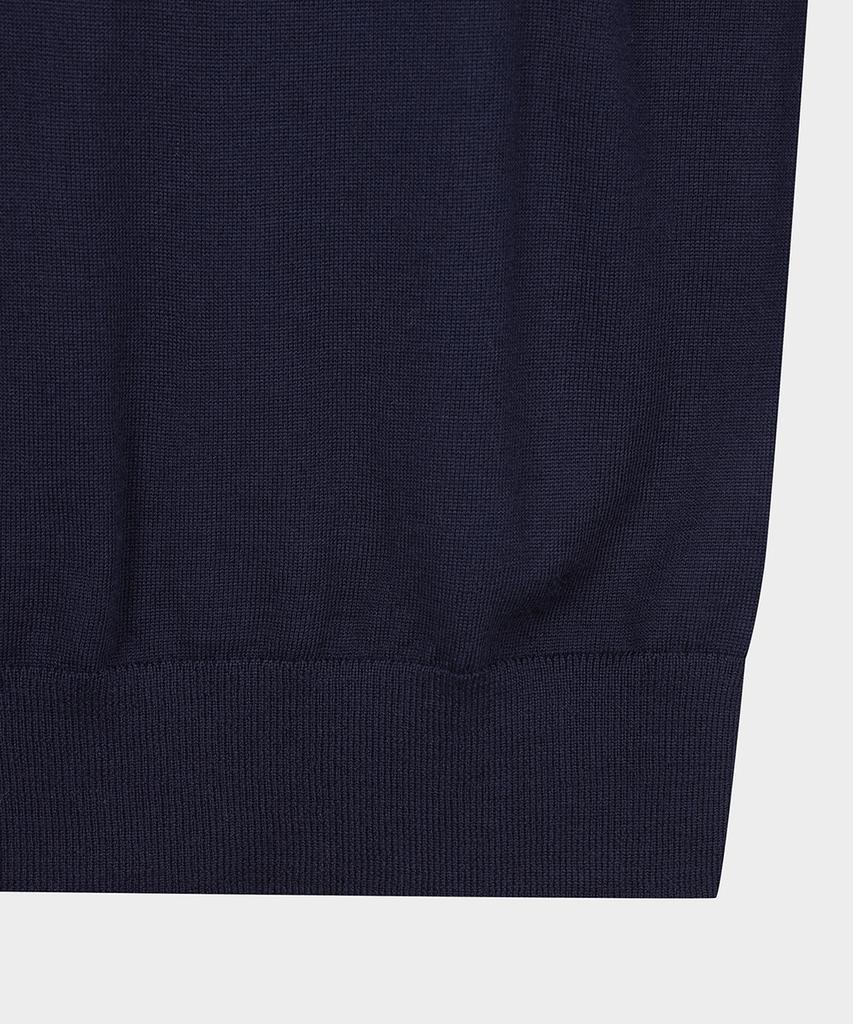 BROOKS BROTHERS Merino Wool Logo Polo Sweater (Navy) (Bbwtmnf301)