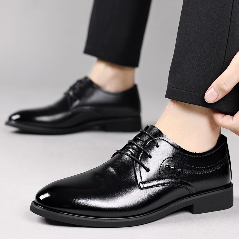 Scarpe da Uomo Business Casual in Pelle Stringate Scarpe da Uomo Britanniche Autunnali Slip-on Formali Traspiranti alla Moda Scarpe in Pelle 38-44