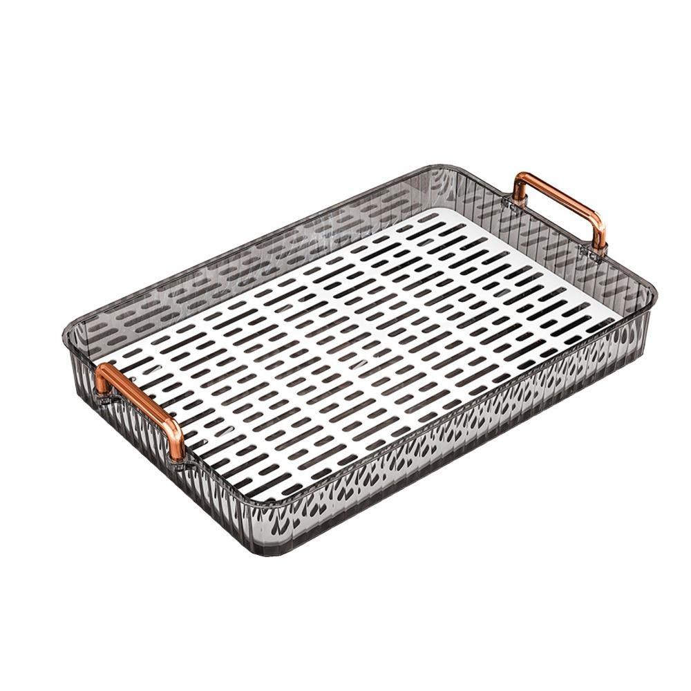 With Handles Tea Serving Tray Large Capacity Rectangular Plastic Tray Coffee Table 2#