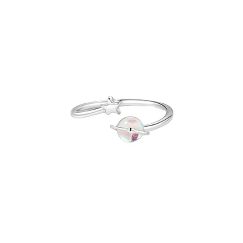 

New Round Woman Rings Planet Girl Cat Eye Personality Hundred Match Opening Ring Engagement Exquisite Jewellery Gifts
