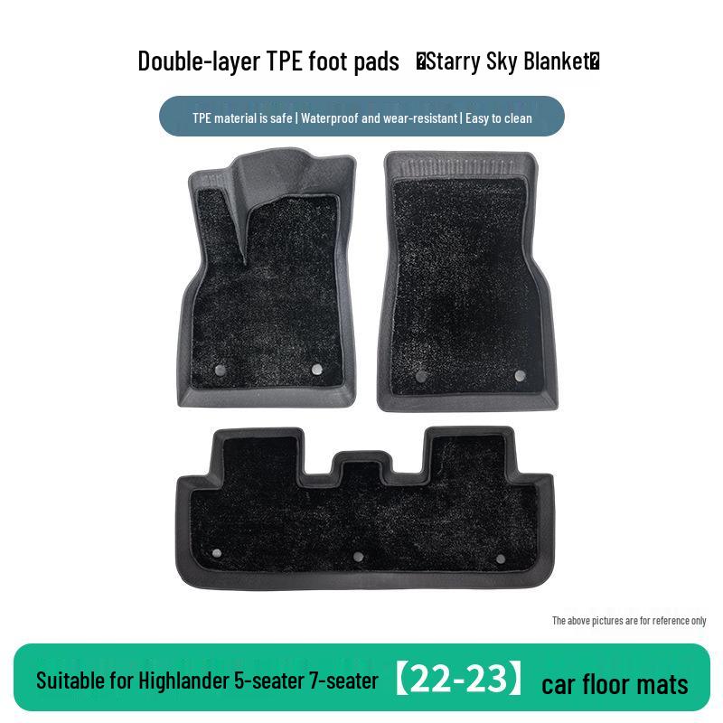 Custom TPE Floor Mats for 2022-2023 Toyota Highlander 5- and 7-Seater Models