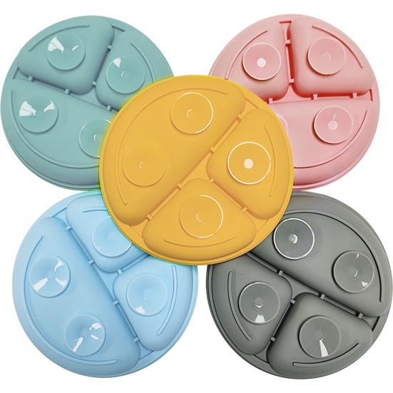 Yousheng Baby Cutlery Grid Partitions Food Grade Soft High Temperature Resistant Silicone Suction Cup Baby Cutlery Bowl Dining Accessories