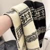Fair Island double-sided jacquard knitted Christmas red scarf Korean atmosphere autumn and winter versatile high-end scarf women