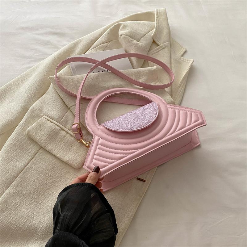 Trendy Summer 2024 Shoulder Bag Fashionable Medium Size Pu Leather Handbag розовый