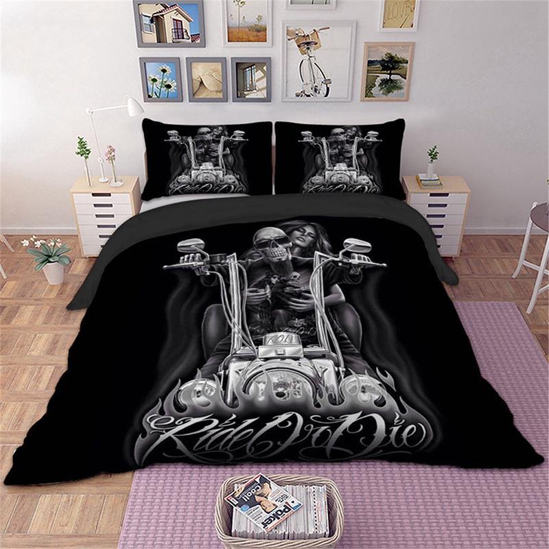 Premium Skull Duvet Set Quilt Cover Bedding In Luxury 3d Hd Print Design