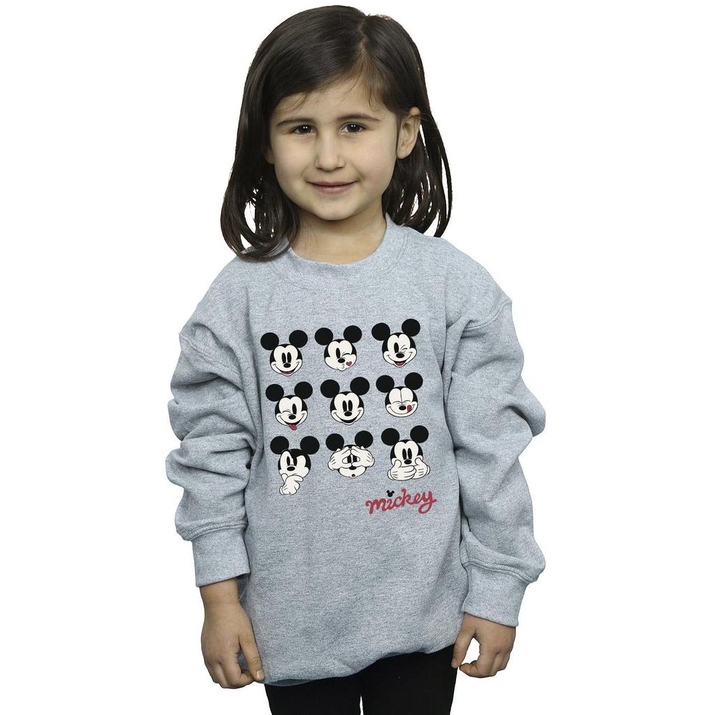 Disney Girls Mickey Mouse Many Faces Sweatshirt