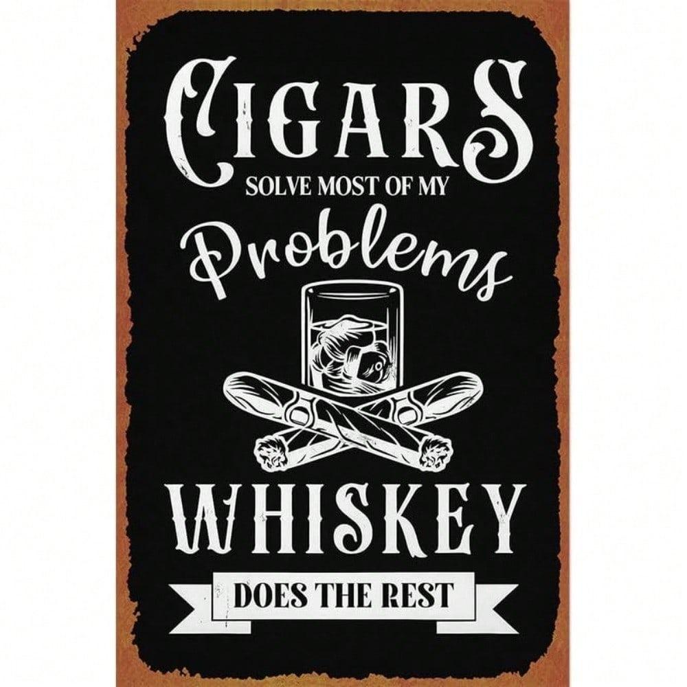 

Vintage Metal Tin Sign Retro Whiskey Wall Art Home Bar Pub Decor 20x30cm білий