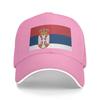 Flag of Serbia Sun Baseball Cap  Summer Yk Retro Trucker Hat For Men Adult Outdoor Sport Baseball Caps