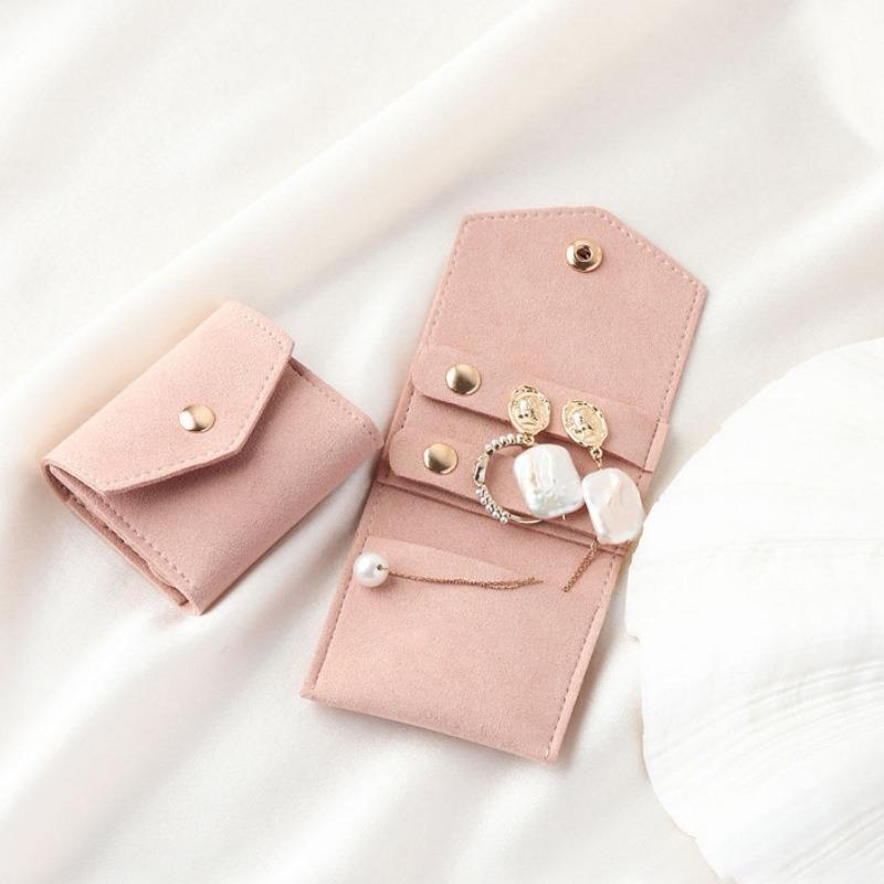 Cute Small Microfiber Leather Jewelry Storage Bags Stud Earring Ring Charm Necklace Organizer Promotional Gifts Pouches