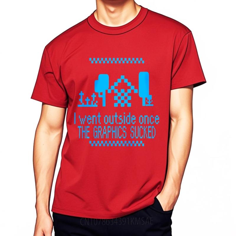 Streetwear Summer Unisex tshirt Pixel Art Landscape With Text Short Sleeve Cotton Round Neck Tees Cotton Tshirt For Unisex 4XL