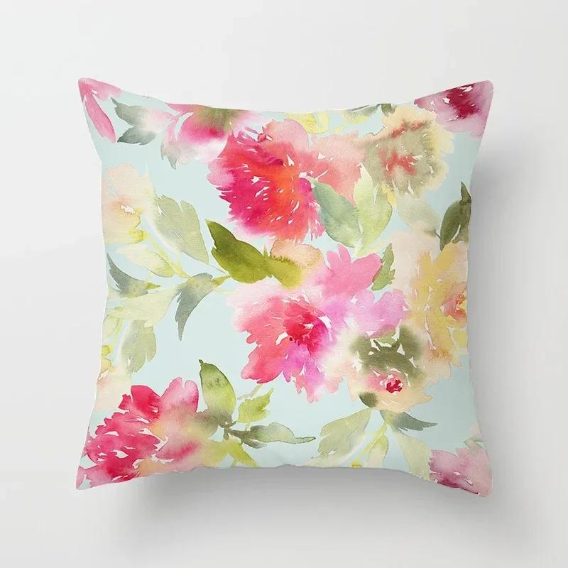 Seria cu model de flori și fluturi husă pernă decorativă husă pernă poliester pernă canapea husă pernă decorativă